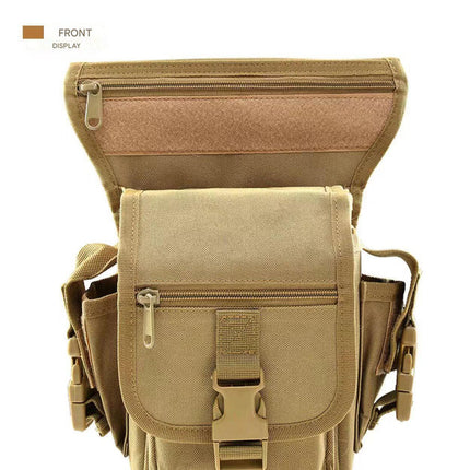 Green Tactical Outdoor Leg Bag - 900D Durable Multi-Layer Waist Pack for Cycling, Fishing, and Security