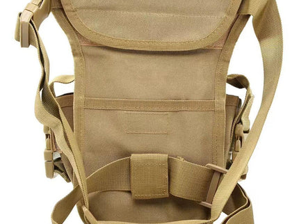 Khaki Tactical Outdoor Leg Bag - 900D Durable Multi-Layer Waist Pack for Cycling, Fishing, and Security