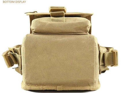 Khaki Tactical Outdoor Leg Bag - 900D Durable Multi-Layer Waist Pack for Cycling, Fishing, and Security