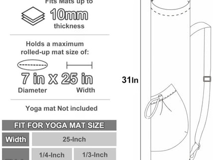 Green Durable Yoga Mat Carry Bag - Multi-Functional Fitness Backpack with Wet Pocket(Mugs are filming props, not included)