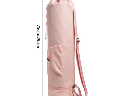 Pink Durable Yoga Mat Carry Bag - Multi-Functional Fitness Backpack with Wet Pocket(Mugs are filming props, not included)