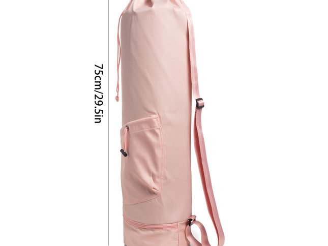 Pink Durable Yoga Mat Carry Bag - Multi-Functional Fitness Backpack with Wet Pocket(Mugs are filming props, not included)