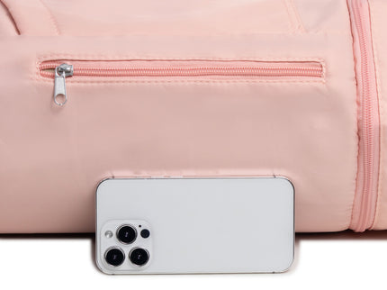 Pink Durable Yoga Mat Carry Bag - Multi-Functional Fitness Backpack with Wet Pocket(Mugs are filming props, not included)