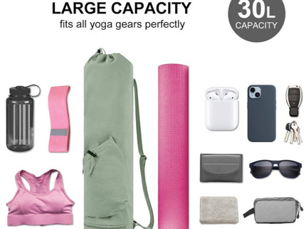 Pink Durable Yoga Mat Carry Bag - Multi-Functional Fitness Backpack with Wet Pocket(Mugs are filming props, not included)