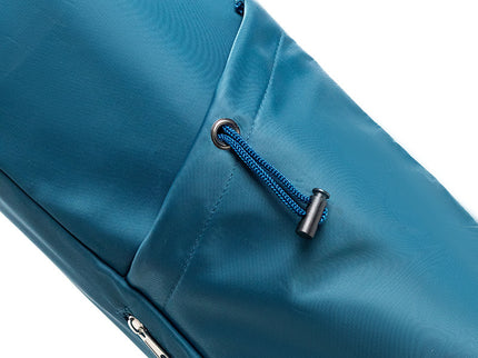 Dark Blue Durable Yoga Mat Carry Bag - Multi-Functional Fitness Backpack with Wet Pocket(Mugs are filming props, not included)