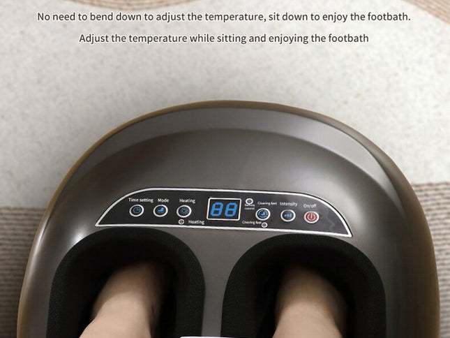 Luxury Automatic Foot Massager - Black Shiatsu Foot and Calf Massager with Adjustable Intensity, Air Compression, and Digital Display
