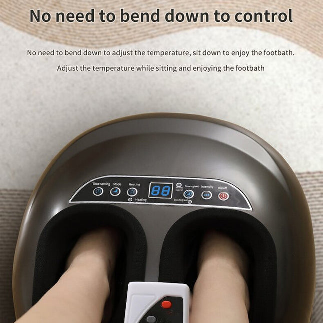 Luxury Automatic Foot Massager - Black Shiatsu Foot and Calf Massager with Adjustable Intensity, Air Compression, and Digital Display