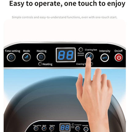 Luxury Automatic Foot Massager - Black Shiatsu Foot and Calf Massager with Adjustable Intensity, Air Compression, and Digital Display