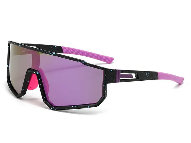 UV400 Sports Sunglasses with Polarized TAC Lens - Black/Purple