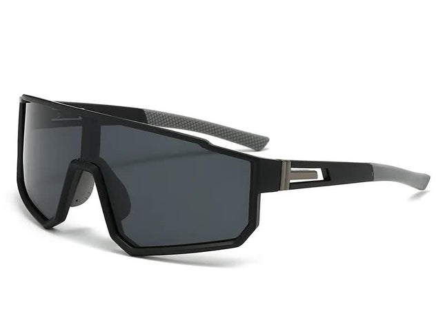 UV400 Sports Sunglasses with Polarized TAC Lens - Black/Black