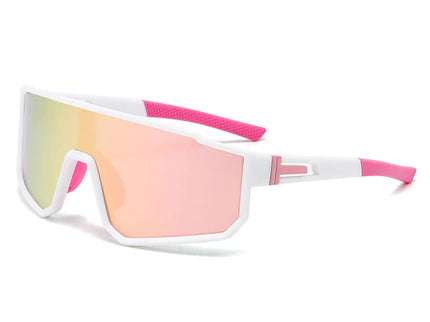 UV400 Sports Sunglasses with Polarized TAC Lens - White/Pink