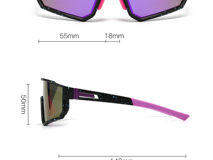 UV400 Sports Sunglasses with Polarized TAC Lens - White/Pink