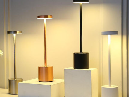 Touch-Control LED Table Lamp with Adjustable Color Modes - Rose Gold