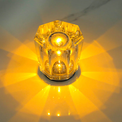Crystal LED Table Lamp with Starburst Effect, Rechargeable and Portable Design,Type A 90mm (H) √ó 82mm (W)