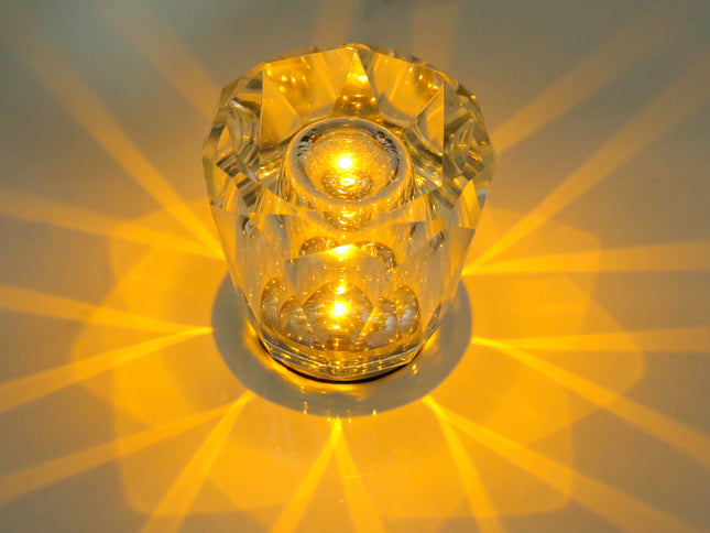 Crystal LED Table Lamp with Starburst Effect, Rechargeable and Portable Design,Type B 90mm (H) *85mm (W)