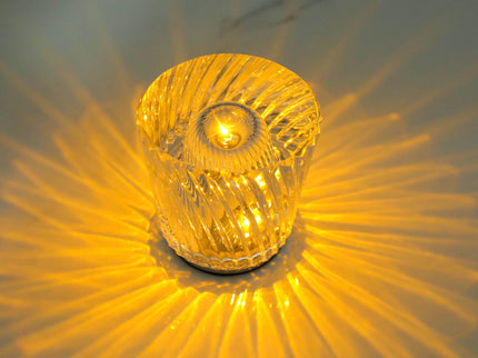 Crystal LED Table Lamp with Starburst Effect, Rechargeable and Portable Design,Type C 90mm (H) *88mm (W)