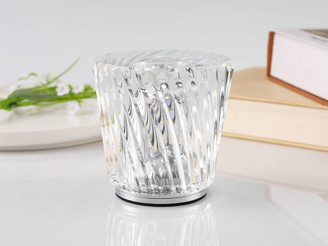 Crystal LED Table Lamp with Starburst Effect, Rechargeable and Portable Design,Type C 90mm (H) *88mm (W)