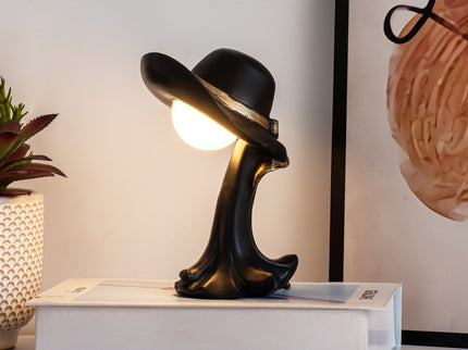 Black Creative Cowboy Hat USB Table Lamp for Home and Office Decor