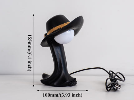 Black Creative Cowboy Hat USB Table Lamp for Home and Office Decor
