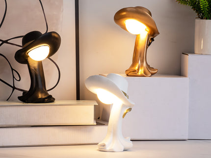 White Creative Cowboy Hat USB Table Lamp for Home and Office Decor