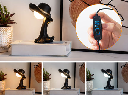 White Creative Cowboy Hat USB Table Lamp for Home and Office Decor