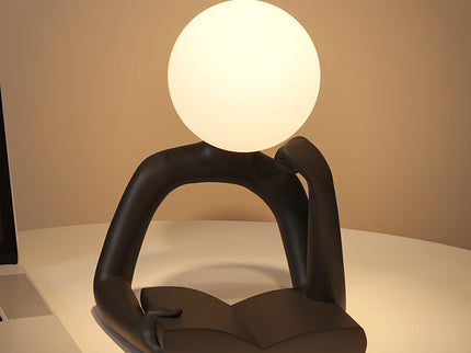 Black Creative Book Reader Desk Lamp - USB Powered, Modern Resin Design