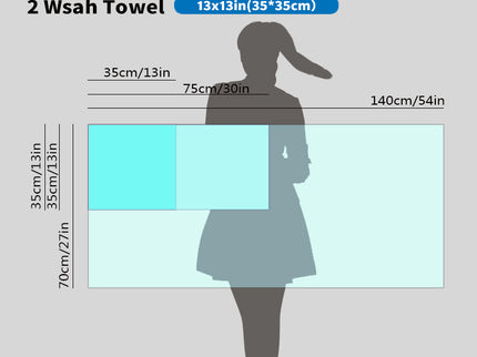 Blue Luxury Cotton Towel Set - 6-Piece Ultra-Soft Bath, Hand, and Washcloth Set