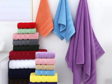 Purple Luxury Cotton Towel Set - 6-Piece Ultra-Soft Bath, Hand, and Washcloth Set