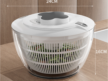 Grey Manual Salad Spinner with Pressurized System - Efficient & Quick Vegetables Drying, Multiple Color Options