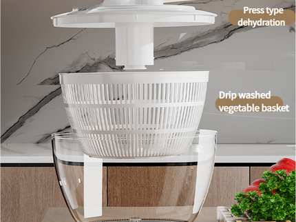 Grey Manual Salad Spinner with Pressurized System - Efficient & Quick Vegetables Drying, Multiple Color Options
