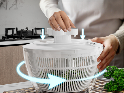 Grey Manual Salad Spinner with Pressurized System - Efficient & Quick Vegetables Drying, Multiple Color Options