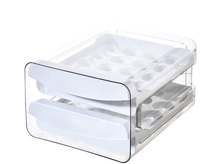 Clear Egg Storage Box with Two Layers - Space-Saving Design for 40 Eggs