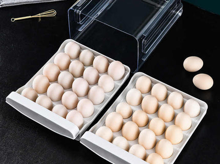 Clear Egg Storage Box with Two Layers - Space-Saving Design for 40 Eggs