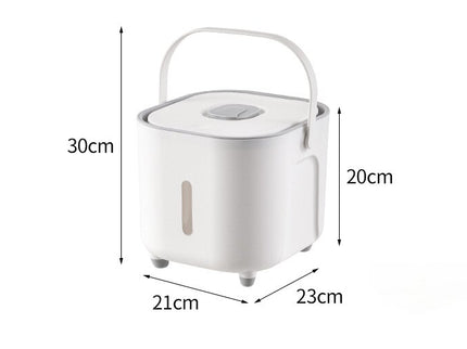 Large Capacity Rice Storage Container with Handle - Airtight, Press-to-Open Design for Convenient Rice Storage 21*23*20cm