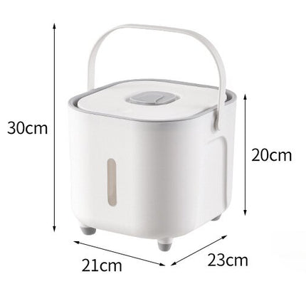 Large Capacity Rice Storage Container with Handle - Airtight, Press-to-Open Design for Convenient Rice Storage 21*23*20cm