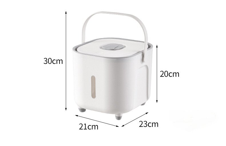 Large Capacity Rice Storage Container with Handle - 21*23*20cm