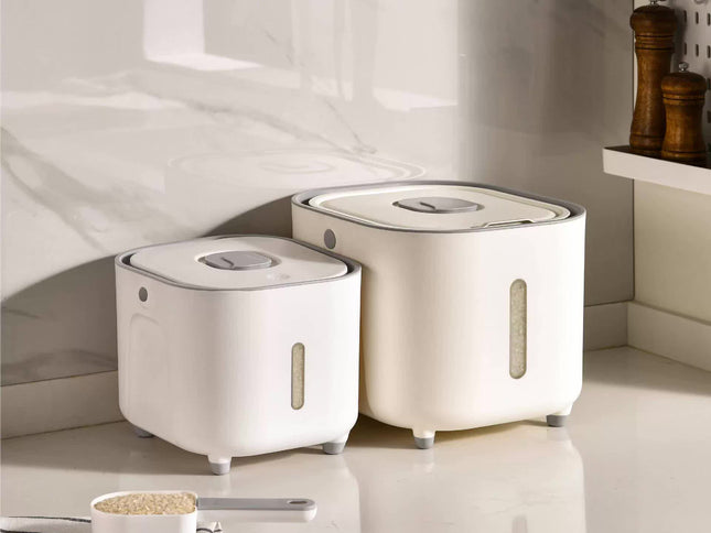 Large Capacity Rice Storage Container with Handle - Airtight, Press-to-Open Design for Convenient Rice Storage 21*23*20cm