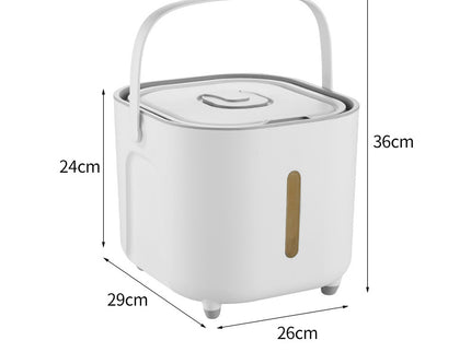 Large Capacity Rice Storage Container with Handle - Airtight, Press-to-Open Design for Convenient Rice Storage 26*29*24cm