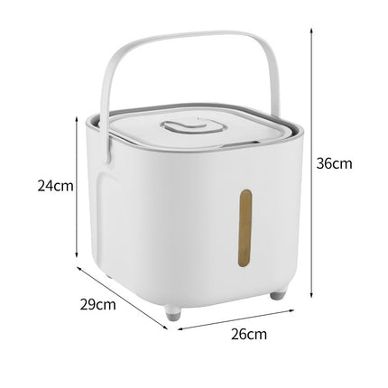 Large Capacity Rice Storage Container with Handle - Airtight, Press-to-Open Design for Convenient Rice Storage 26*29*24cm