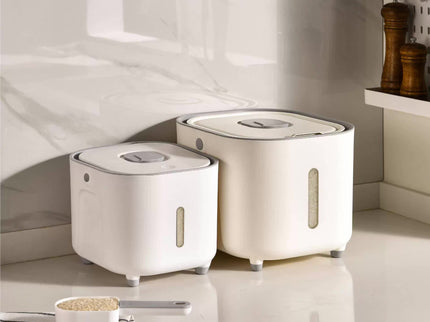 Large Capacity Rice Storage Container with Handle - Airtight, Press-to-Open Design for Convenient Rice Storage 26*29*24cm