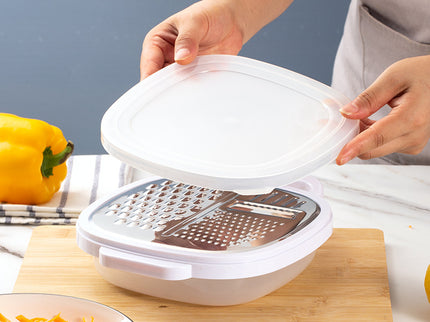 2PCS Multifunctional Kitchen Grater - Stainless Steel Cheese, Vegetable, and Fruit Shredder with Handle