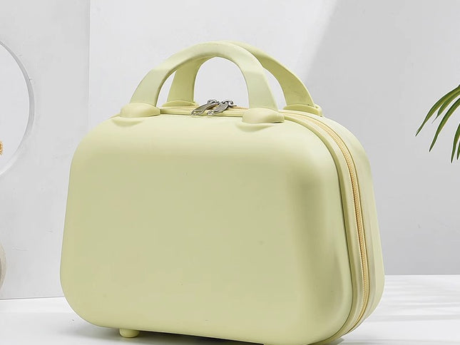 Cream Yellow Handheld Makeup Organizer - Compact and Portable Cosmetic Storage Case with Multiple Color Options