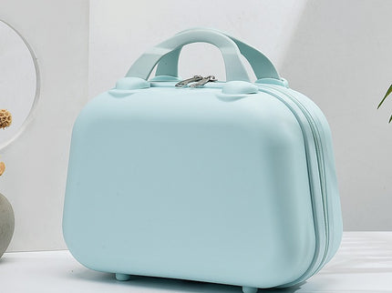 Mint Green Handheld Makeup Organizer - Compact and Portable Cosmetic Storage Case with Multiple Color Options