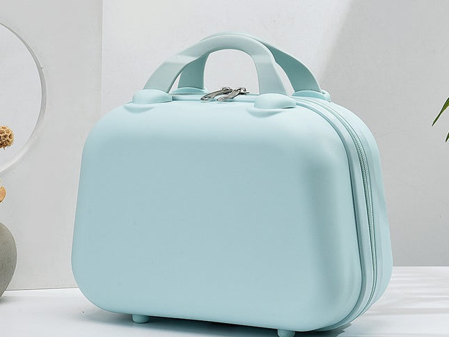 Mint Green Handheld Makeup Organizer - Compact and Portable Cosmetic Storage Case with Multiple Color Options
