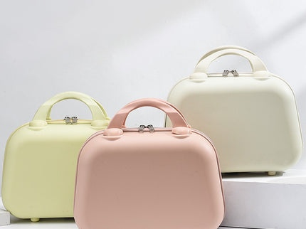 White Handheld Makeup Organizer - Compact and Portable Cosmetic Storage Case with Multiple Color Options