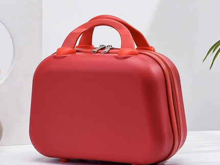 Red Handheld Makeup Organizer - Compact and Portable Cosmetic Storage Case with Multiple Color Options