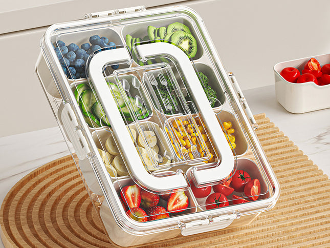 Fresh-Keeping Storage Box - Transparent Food Storage Container with Secure Lid for Kitchen Organization, Salad Crisper