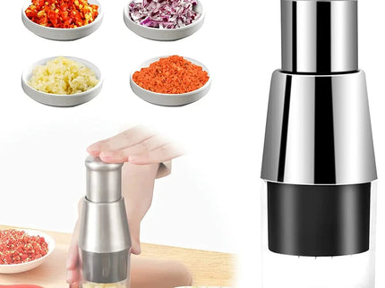 2PCS Manual Garlic Press - Stainless Steel Crushing and Mashing Tool for Kitchen Use