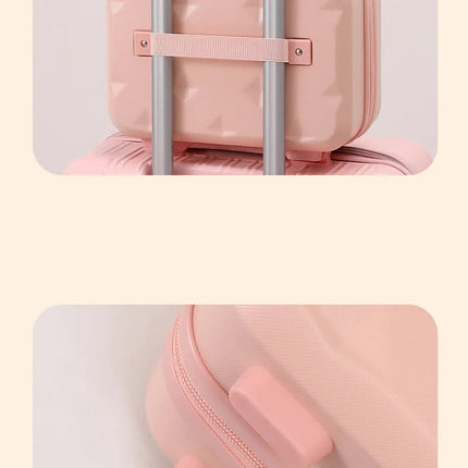 Off White 14-inch Mini Handheld Luggage Case - Stylish Makeup and Storage Box with ABS Shell