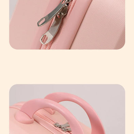 Pink 14-inch Mini Handheld Luggage Case - Stylish Makeup and Storage Box with ABS Shell